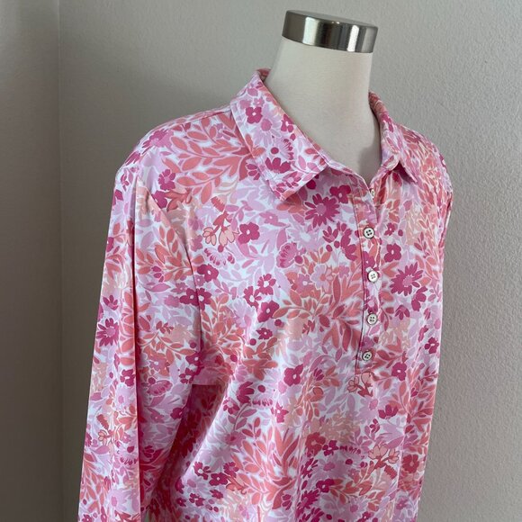 NEW Croft & Barrow Womens Plus XXL Pink Floral Lightweight Wrinkle Resistant Top - Picture 2 of 9